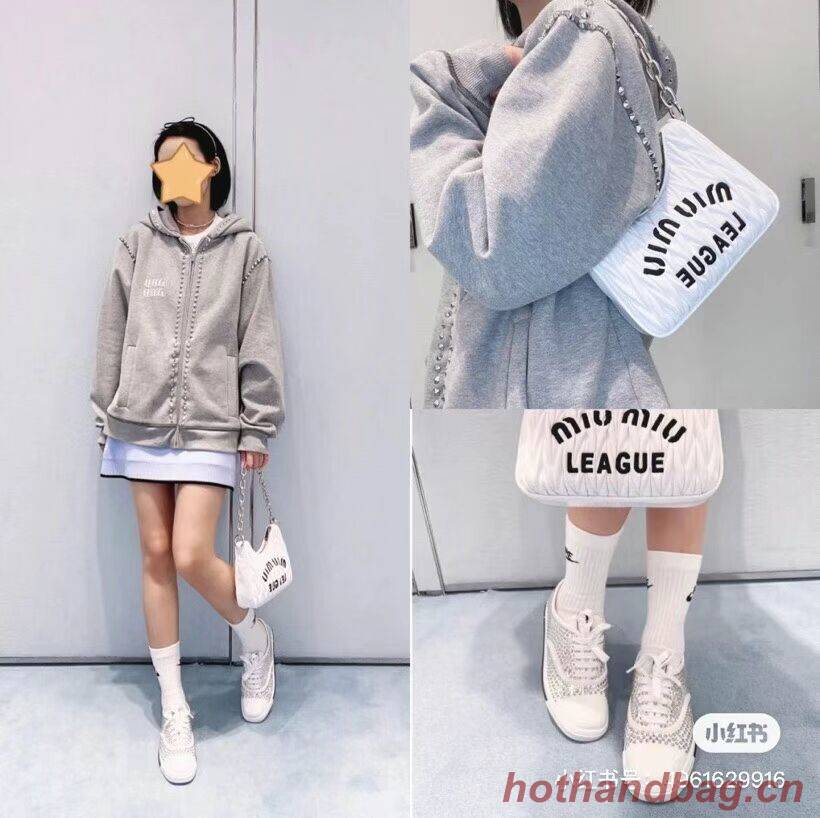 miu miu Matelasse Nappa Leather small Shoulder Bag 6HH212 white miu miu Matelasse Nappa Leather small Shoulder Bag 6HH212 white