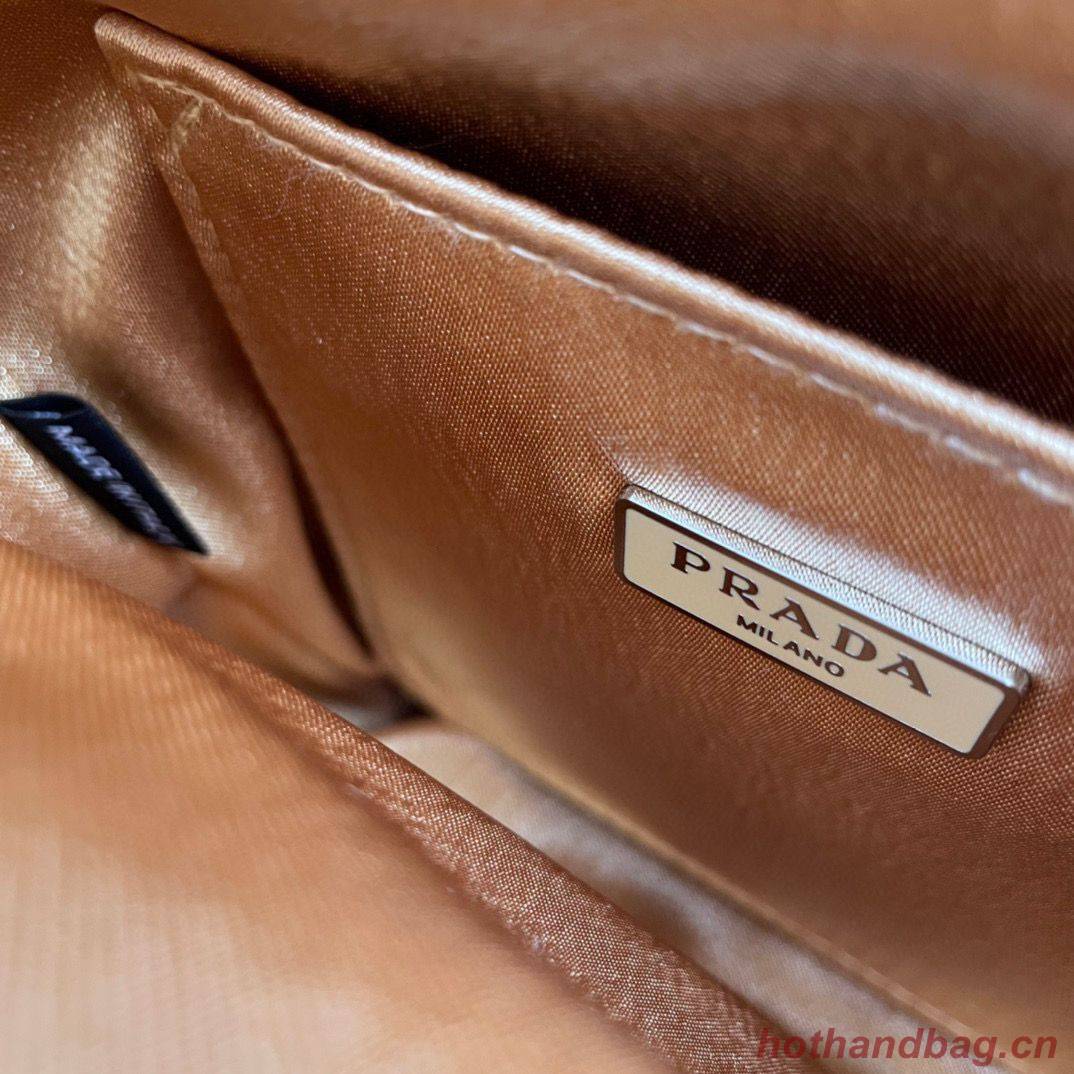 Prada leather small-bag with artificial crystals tote 1BC331 Gold Prada leather small-bag with artificial crystals tote 1BC331 Gold