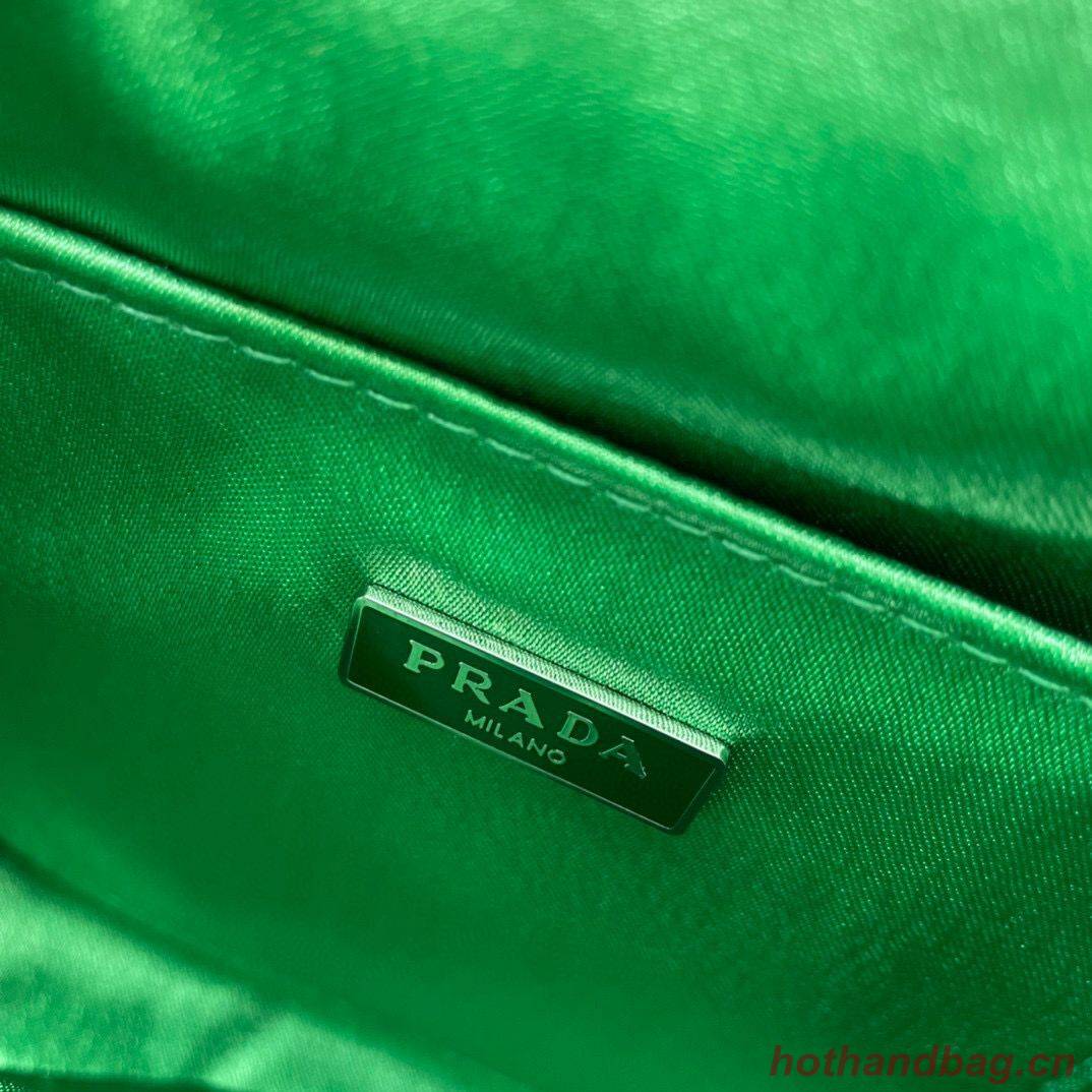 Prada leather small-bag with artificial crystals tote 1BC331 Green Prada leather small-bag with artificial crystals tote 1BC331 Green