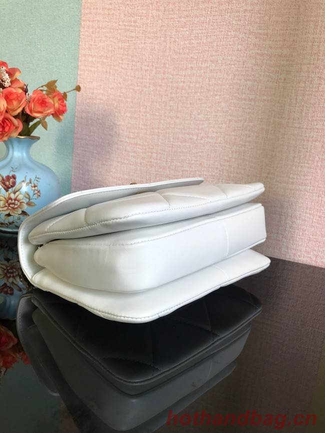 Chanel CC original lambskin top handle flap bag A92236 white&Gold-Tone Metal