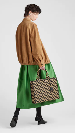 Prada Large Prada Symbole jacquard fabric handbag 1BR255 Black&Beige Prada Large Prada Symbole jacquard fabric handbag 1BR255 Black&Beige