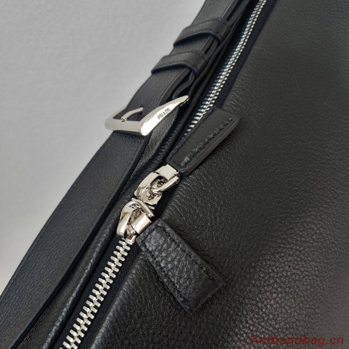 Prada Deer skin Leather Triangle shoulder bag 2VD012 black Prada Deer skin Leather Triangle shoulder bag 2VD012 black