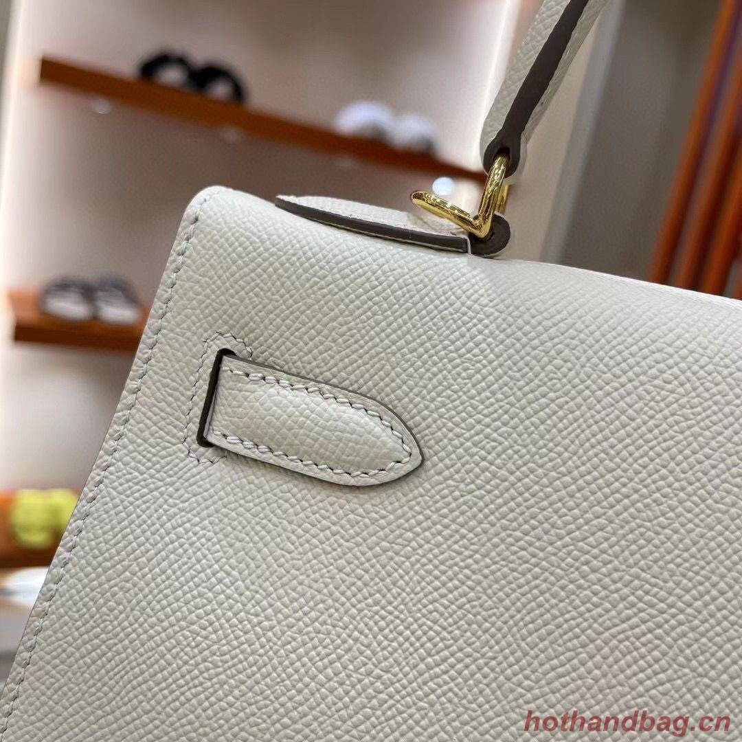 Hermes Kelly 28cm Shoulder Bags Epsom Leather KL28 creamy-white Gold hardware Hermes Kelly 28cm Shoulder Bags Epsom Leather KL28 creamy-white Gold hardware