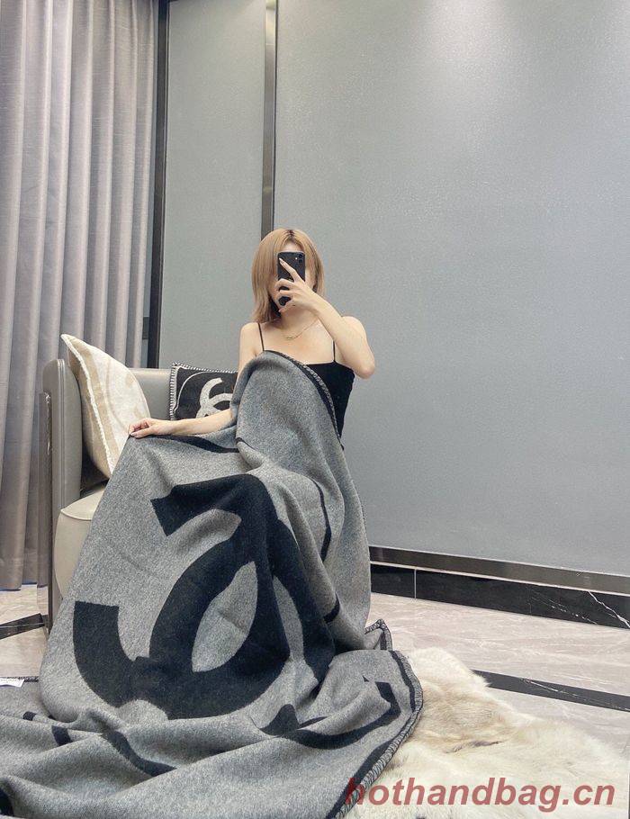CHANEL Merino Wool Cashmere CC Throw Blanket CHB00003 CHANEL Merino Wool Cashmere CC Throw Blanket CHB00003