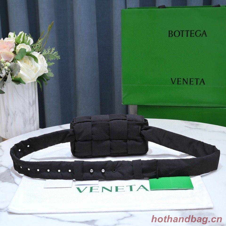 Bottega Veneta CASSETTE Mini Nylon belt bag 8952 Black Bottega Veneta CASSETTE Mini Nylon belt bag 8952 Black