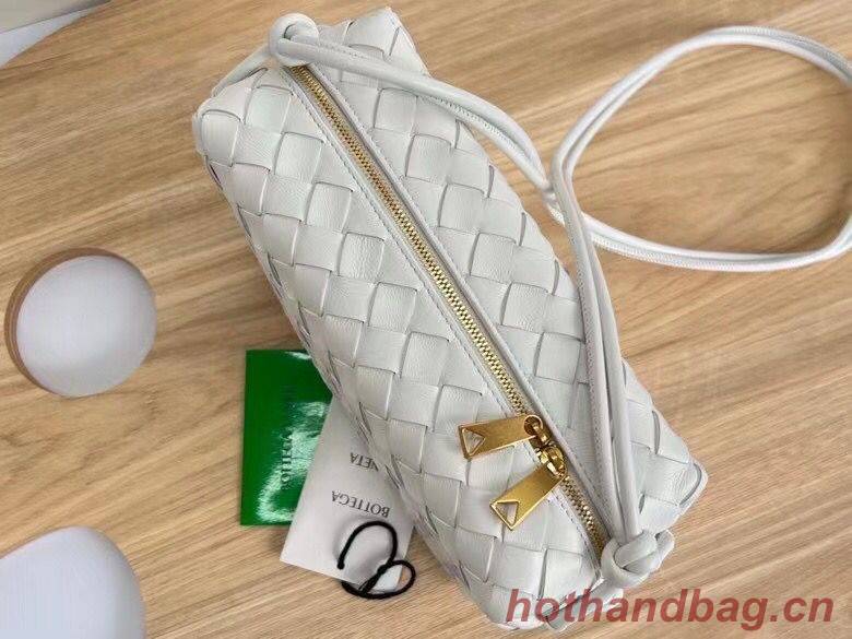 Bottega Veneta Medium intrecciato leather cross-body bag 680256 White Bottega Veneta Medium intrecciato leather cross-body bag 680256 White