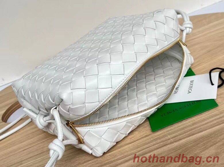 Bottega Veneta Medium intrecciato leather cross-body bag 680256 White Bottega Veneta Medium intrecciato leather cross-body bag 680256 White