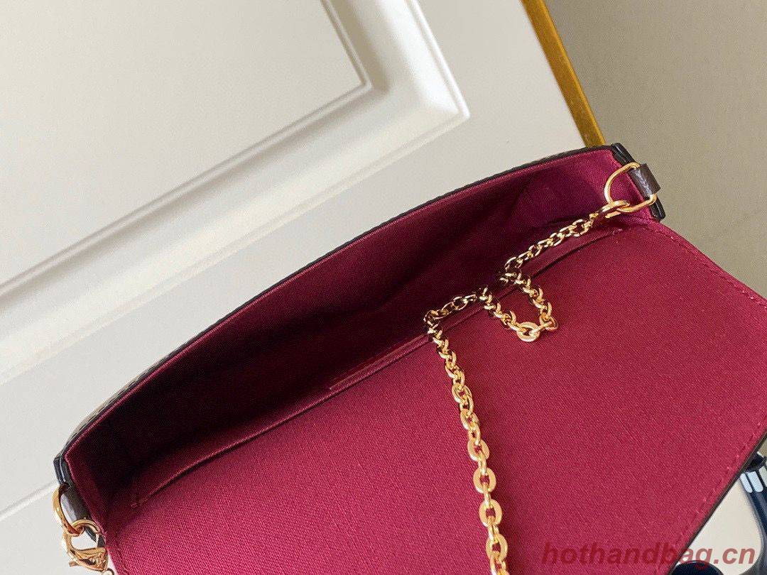 Louis Vuitton Monogram Canvas Felicie Chain Wallet M61276 Red Louis Vuitton Monogram Canvas Felicie Chain Wallet M61276 Red
