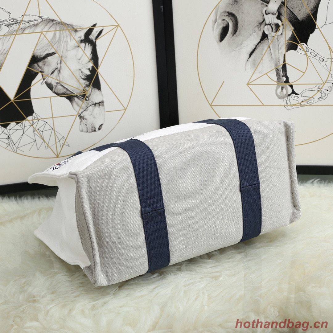 Hermes Adada Nappy Canvas Shopping Bag H5635 Navy&White Hermes Adada Nappy Canvas Shopping Bag H5635 Navy&White