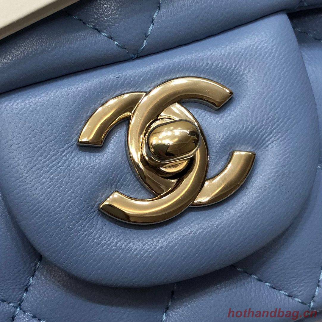 Chanel Classic mini Flap Original Sheepskin Leather Bag 1116 Blue Chanel Classic mini Flap Original Sheepskin Leather Bag 1116 Blue