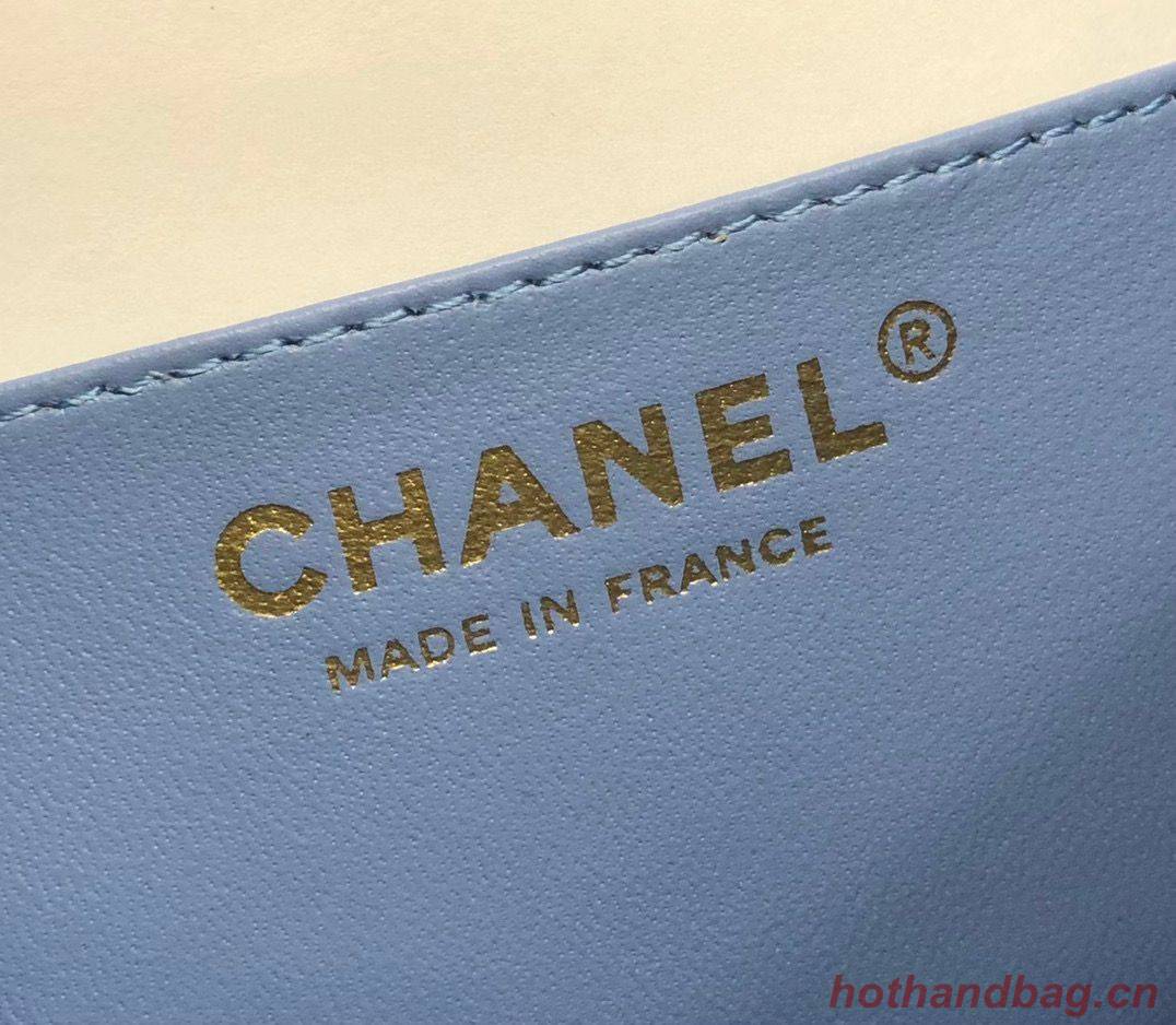 Chanel Classic mini Flap Original Sheepskin Leather Bag 1116 Blue Chanel Classic mini Flap Original Sheepskin Leather Bag 1116 Blue