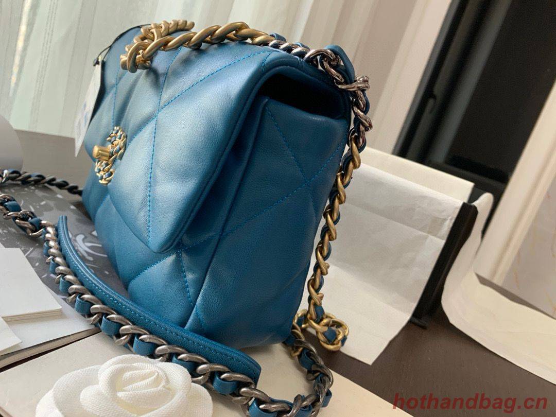CHANEL Original Lambskin 19 Flap Bag AS1160 AS1161 Dark Blue CHANEL Original Lambskin 19 Flap Bag AS1160 AS1161 Dark Blue