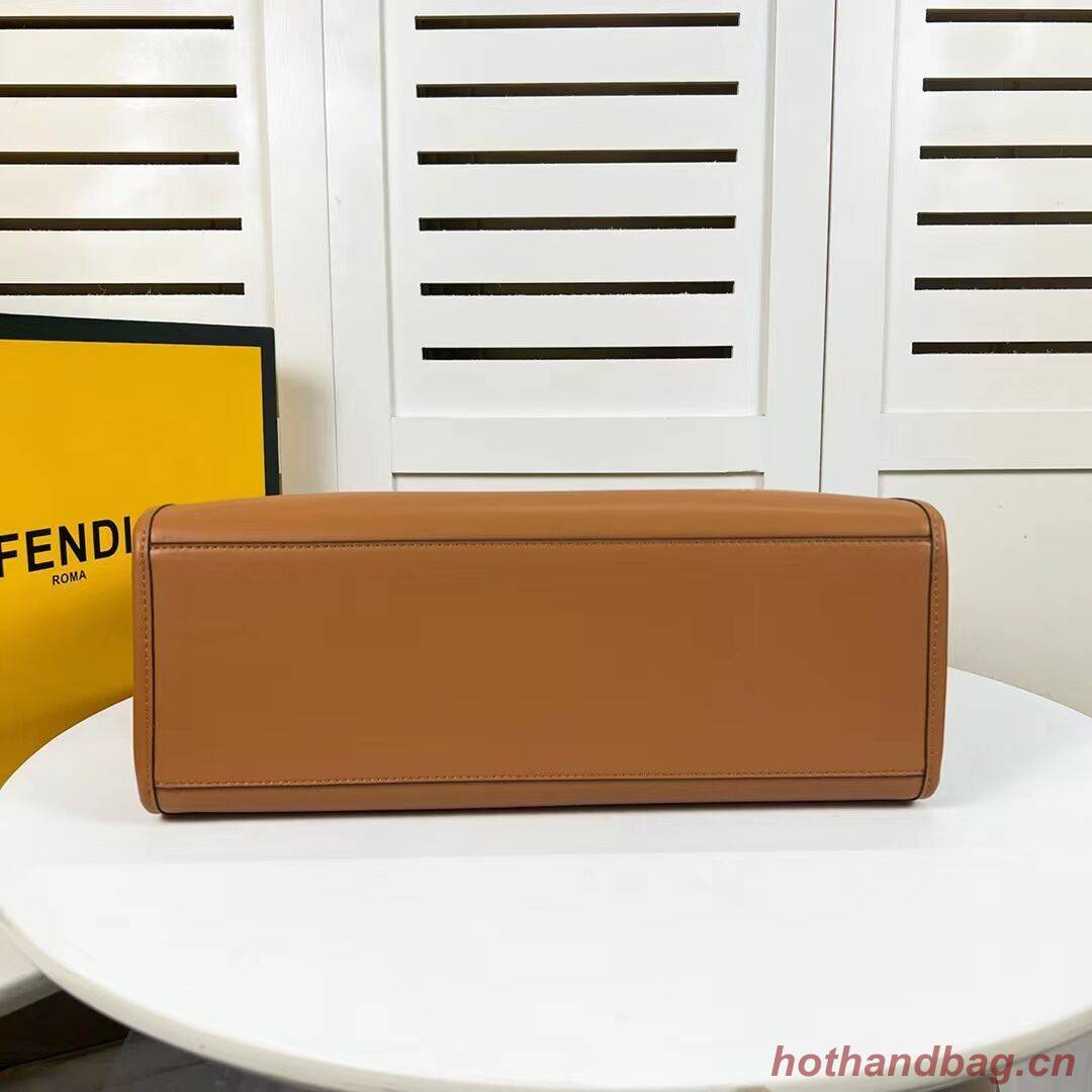 Fendi Sunshine Medium Fendace Printed leather Logo shopper 8BH386A brown Fendi Sunshine Medium Fendace Printed leather Logo shopper 8BH386A brown