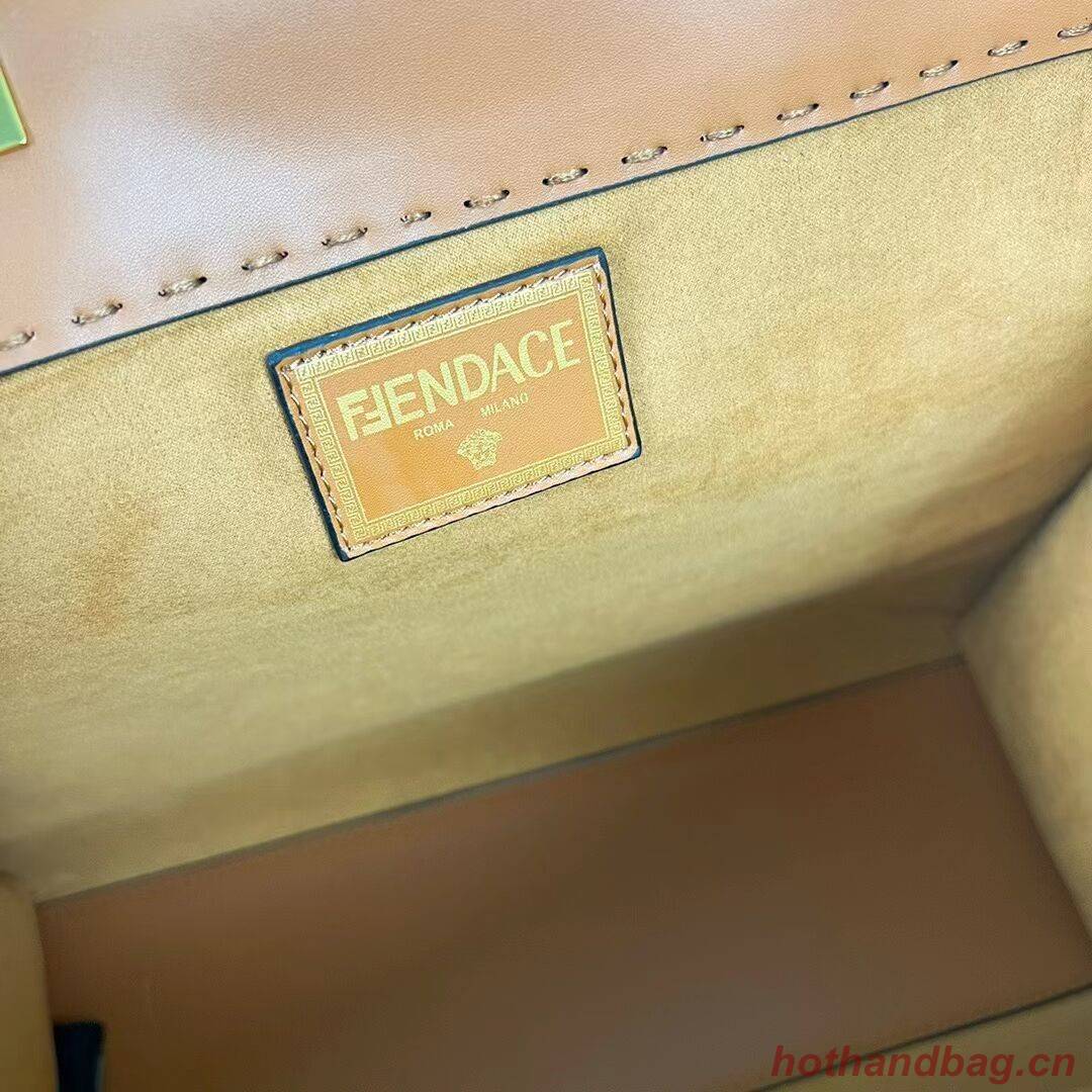 Fendi Sunshine Medium Fendace Printed leather Logo shopper 8BH386A brown Fendi Sunshine Medium Fendace Printed leather Logo shopper 8BH386A brown