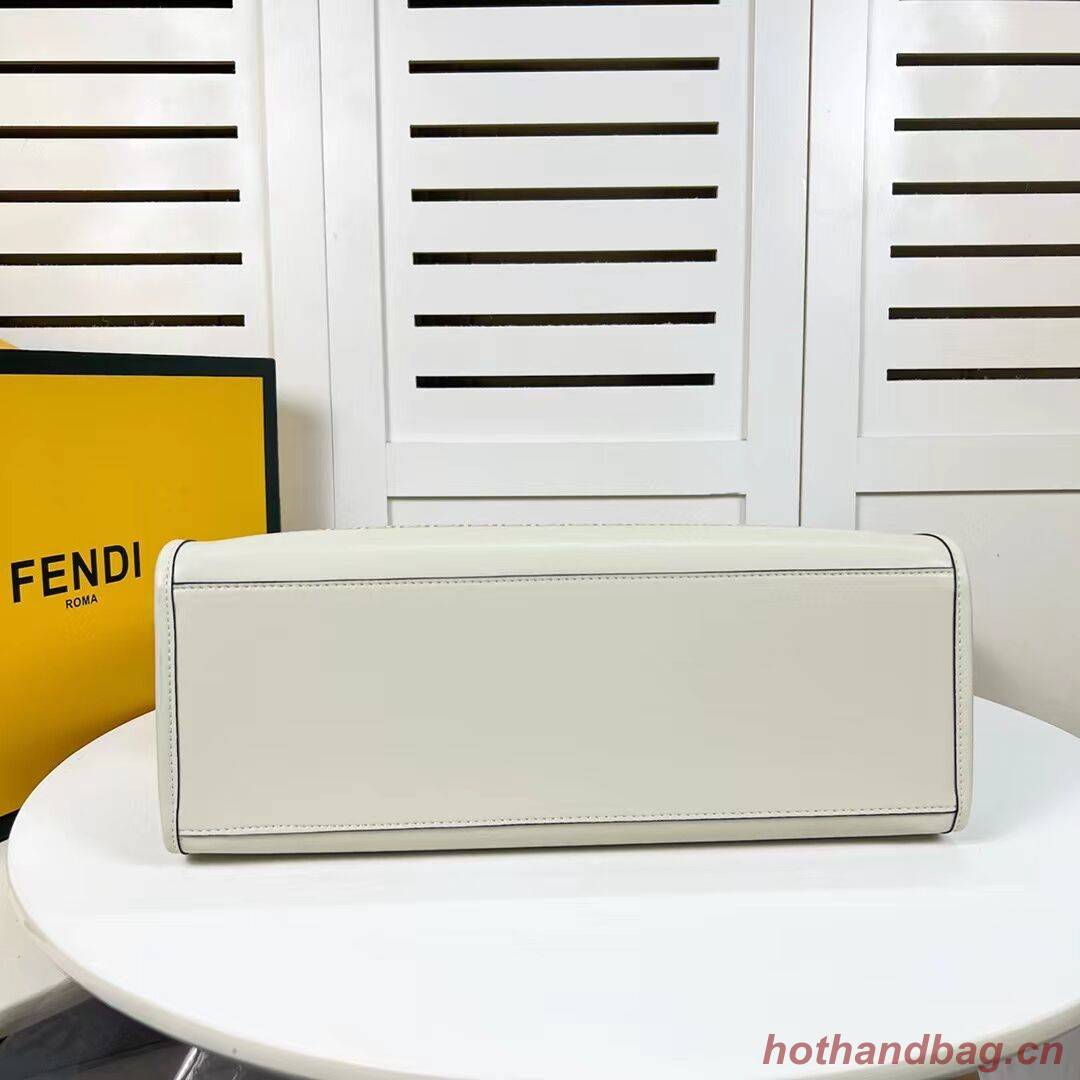 Fendi Sunshine Medium Fendace Printed leather Logo shopper 8BH386A white Fendi Sunshine Medium Fendace Printed leather Logo shopper 8BH386A white