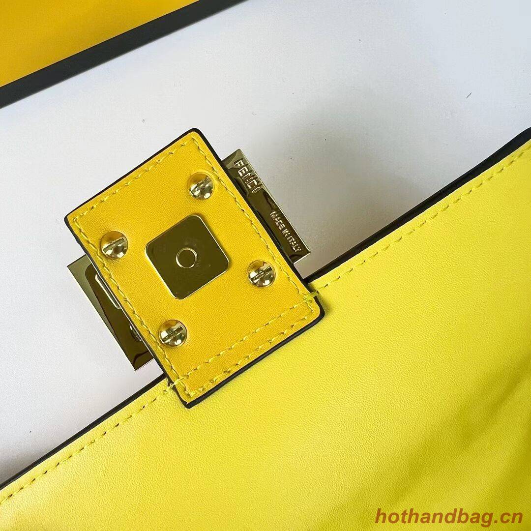 Fendi Baguette nappa leather bag F0881 yellow Fendi Baguette nappa leather bag F0881 yellow