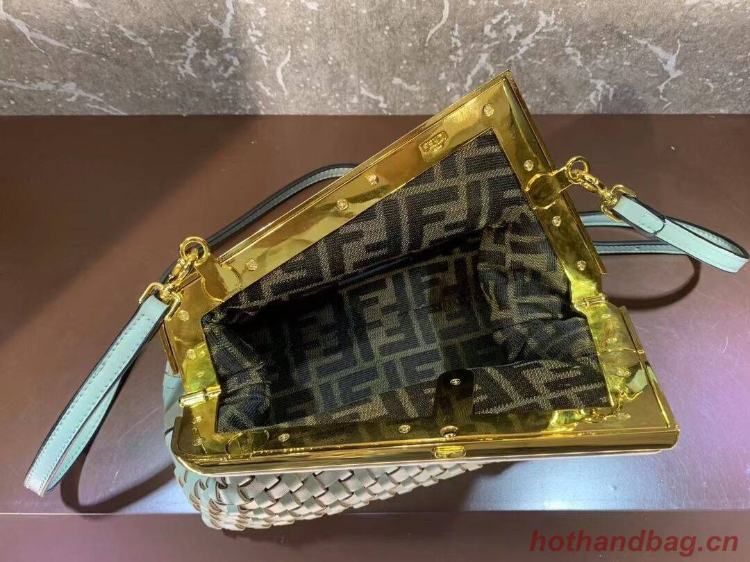Fendi First Small Mint green leather interlace bag 8BP129A green Fendi First Small Mint green leather interlace bag 8BP129A green