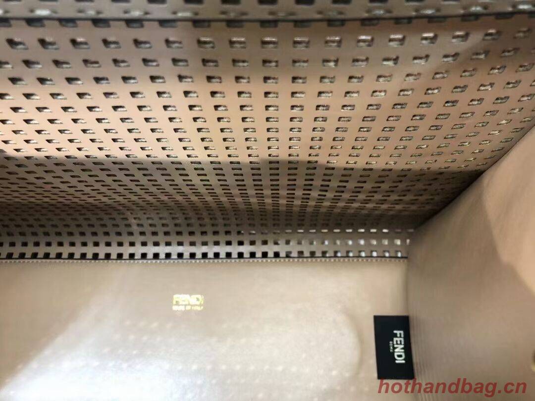 Fendi Sunshine Medium Two-toned perforated leather shopper 8BH386A apricot Fendi Sunshine Medium Two-toned perforated leather shopper 8BH386A apricot