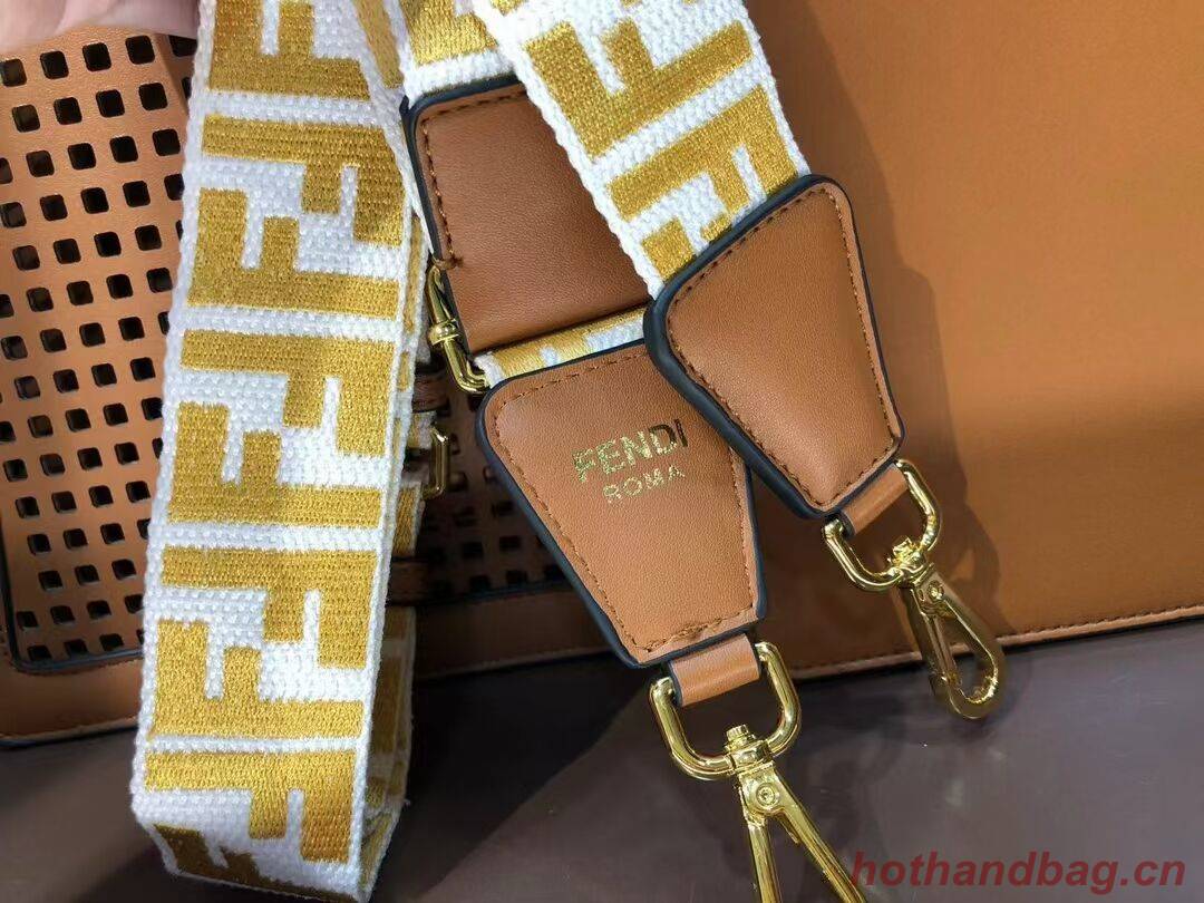 Fendi Peekaboo ISeeU perforated leather bag F1658 brown Fendi Peekaboo ISeeU perforated leather bag F1658 brown