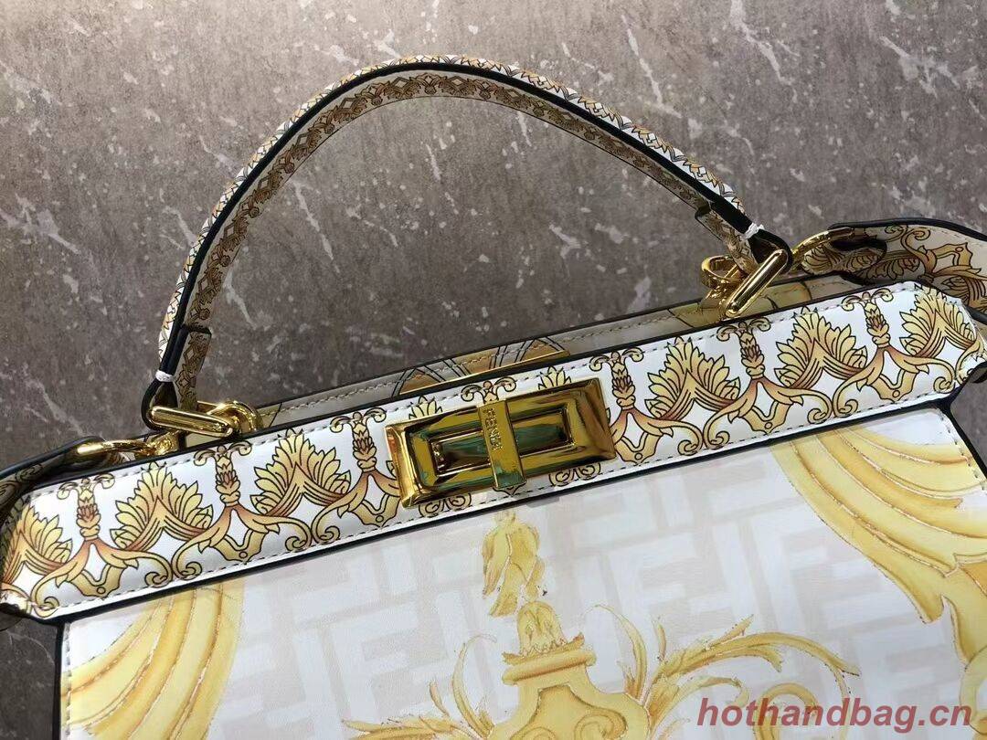 Fendi Peekaboo printed silk bag bag F1951 Beige Fendi Peekaboo printed silk bag bag F1951 Beige