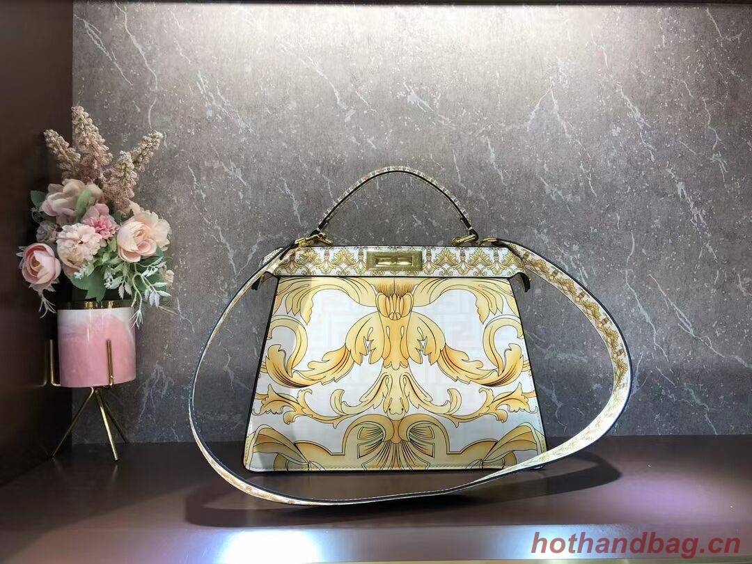 Fendi Peekaboo printed silk bag bag F1951 Beige Fendi Peekaboo printed silk bag bag F1951 Beige