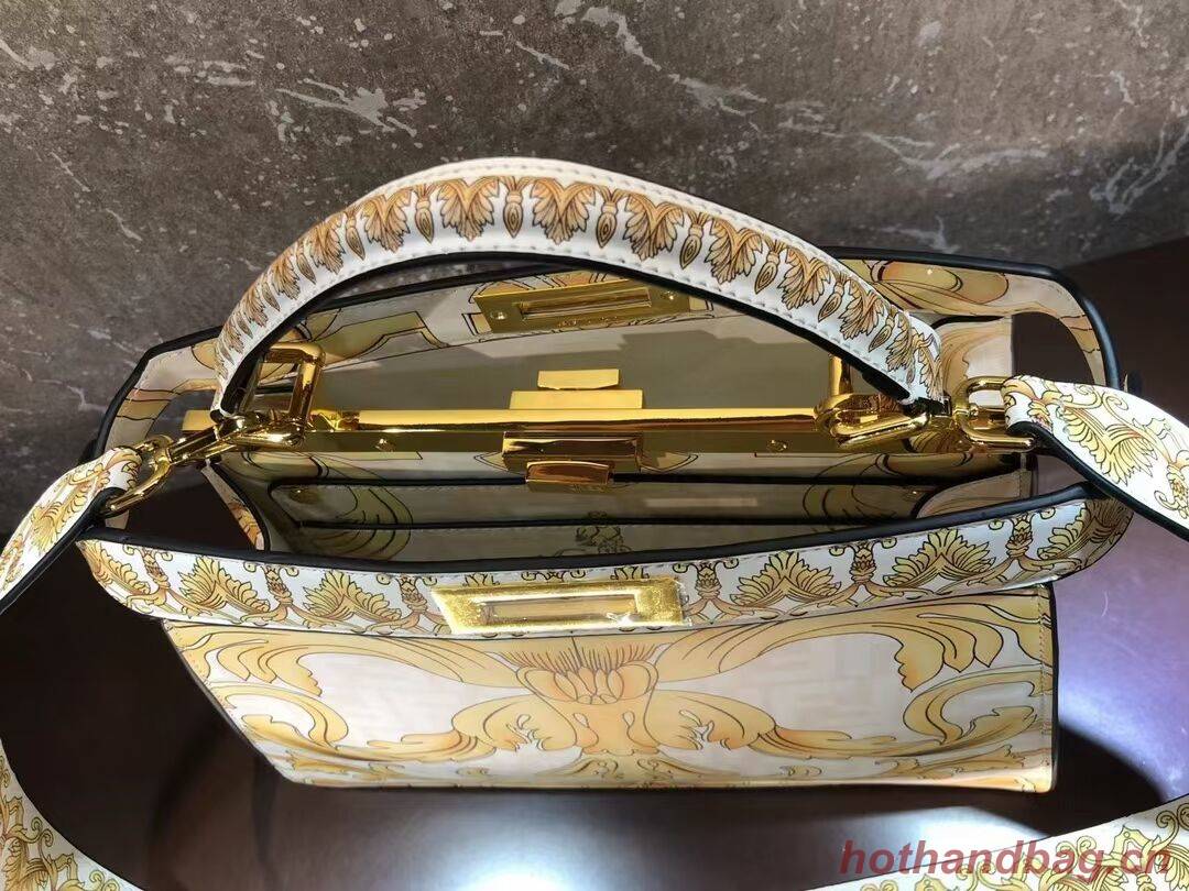 Fendi Peekaboo printed silk bag bag F1951 Beige Fendi Peekaboo printed silk bag bag F1951 Beige