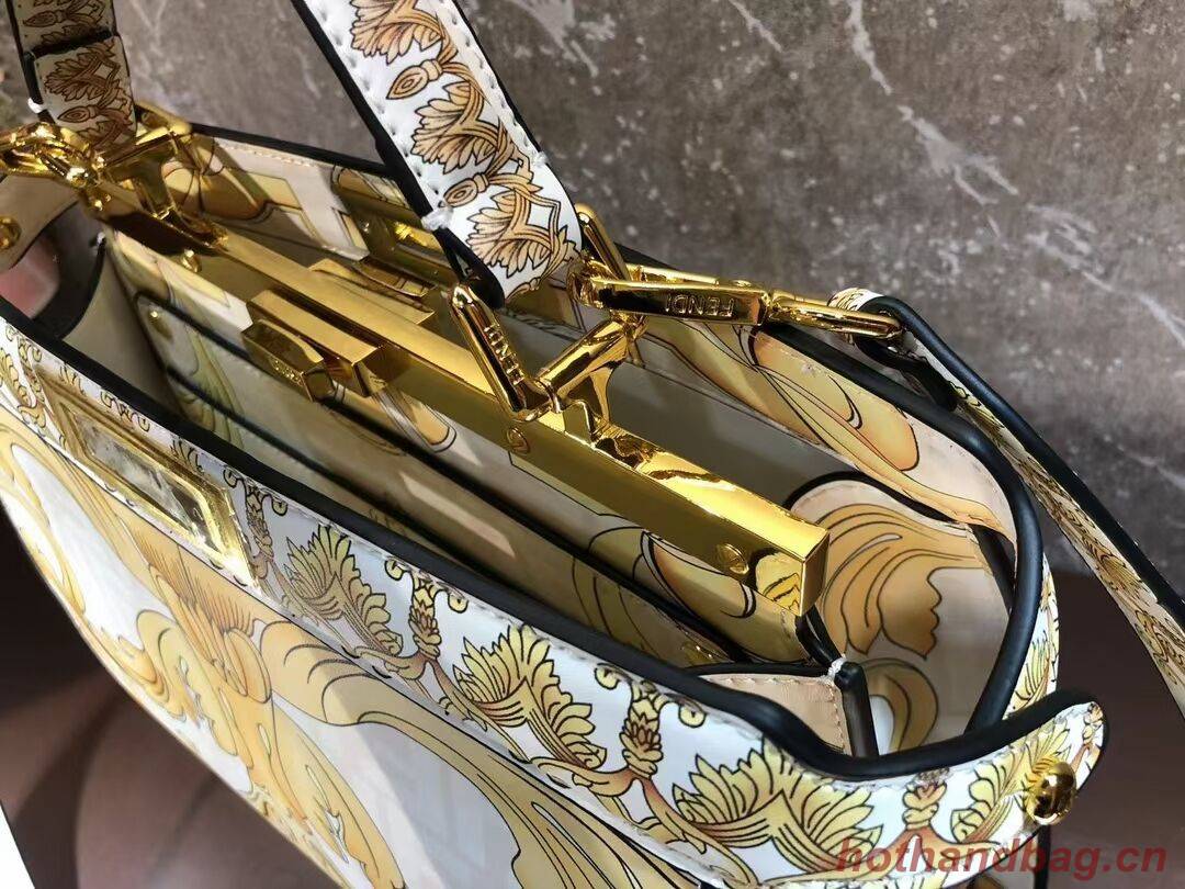 Fendi Peekaboo printed silk bag bag F1951 Beige Fendi Peekaboo printed silk bag bag F1951 Beige