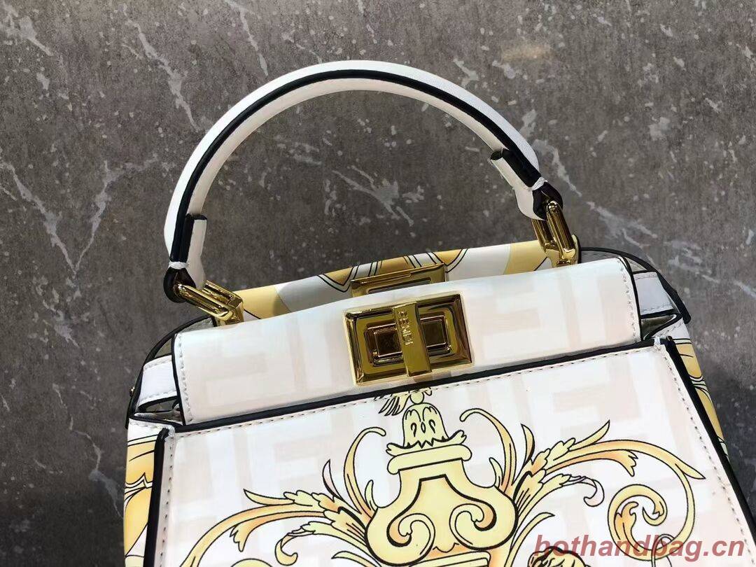 Fendi mini Peekaboo printed silk bag bag F1952 Beige Fendi mini Peekaboo printed silk bag bag F1952 Beige