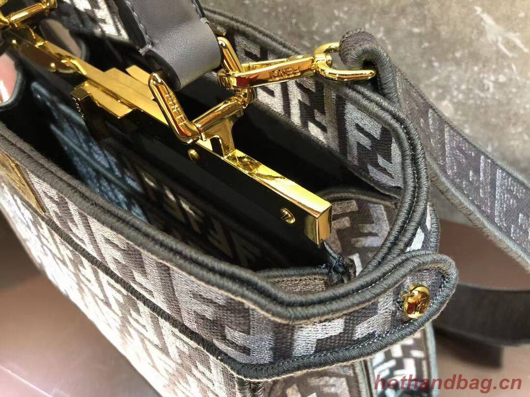 Fendi Peekaboo ISeeU Dove gray FF tapestry fabric bag F1982 Gray Fendi Peekaboo ISeeU Dove gray FF tapestry fabric bag F1982 Gray