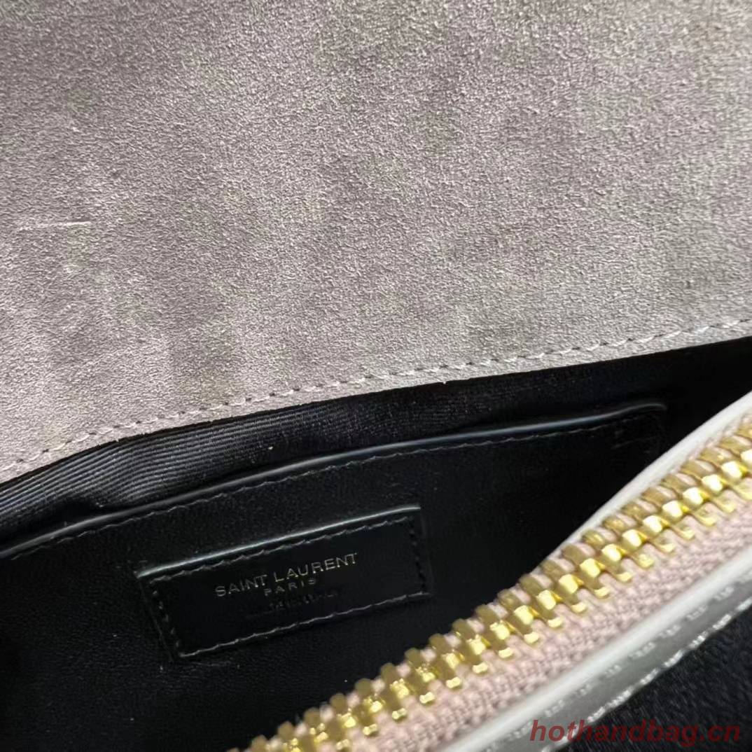 SAINT LAURENT COLLEGE MEDIUM CHAIN BAG IN LIGHT SUEDE WITH FRINGES 5317050 DUSTY GREY SAINT LAURENT COLLEGE MEDIUM CHAIN BAG IN LIGHT SUEDE WITH FRINGES 5317050 DUSTY GREY
