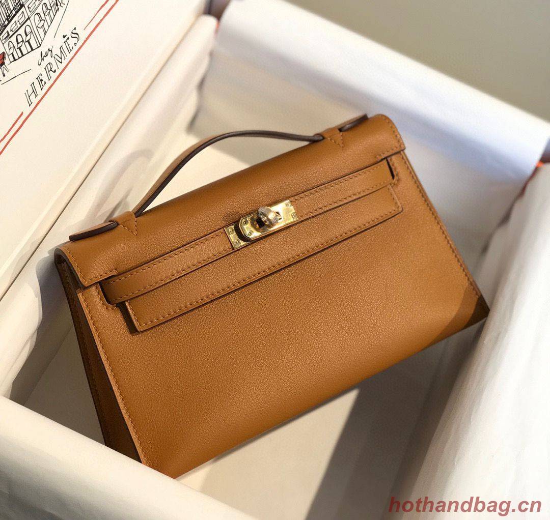 Hermes original swift leather mini Kelly K22CM H23560 Brown Hermes original swift leather mini Kelly K22CM H23560 Brown