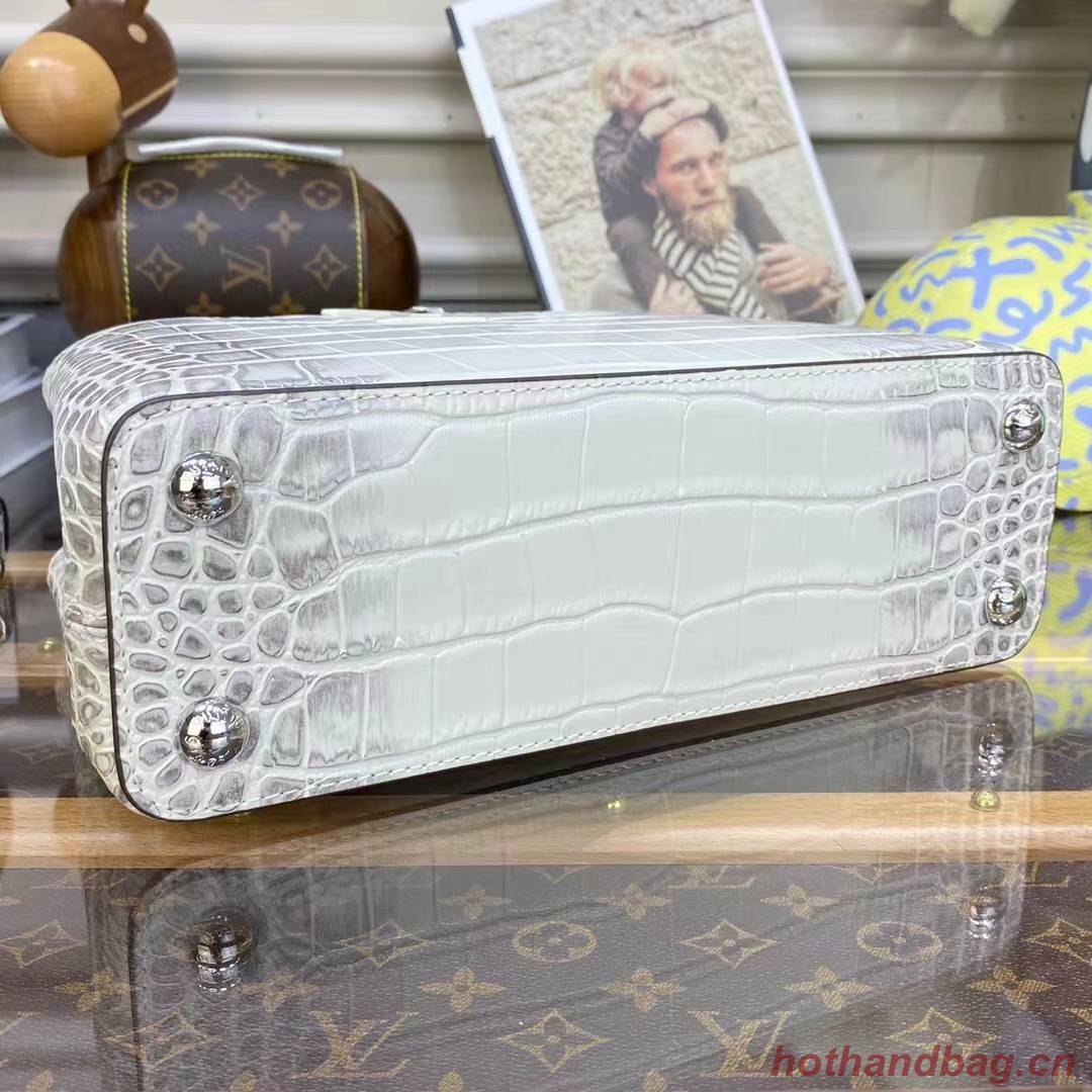 Louis Vuitton crocodile skin CAPUCINES BB M48865 White&Gray Louis Vuitton crocodile skin CAPUCINES BB M48865 White&Gray