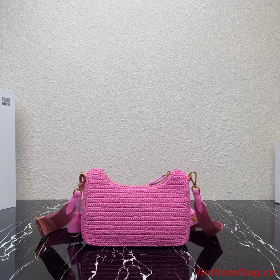 Prada Re-Edition 2005 raffia bag 1BH204 pink Prada Re-Edition 2005 raffia bag 1BH204 pink