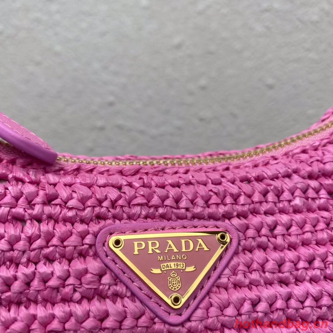 Prada Re-Edition 2005 raffia bag 1BH204 pink Prada Re-Edition 2005 raffia bag 1BH204 pink