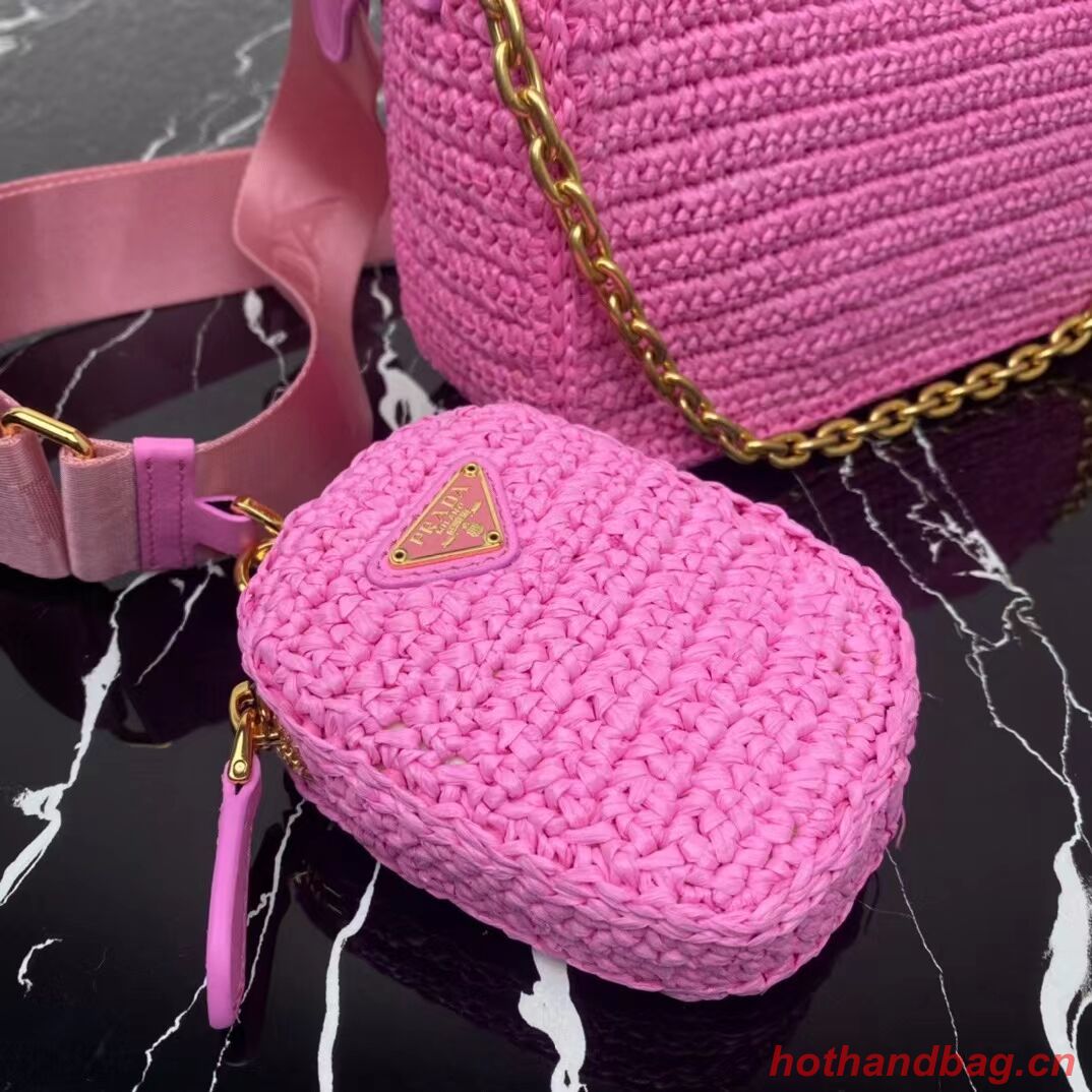 Prada Re-Edition 2005 raffia bag 1BH204 pink Prada Re-Edition 2005 raffia bag 1BH204 pink