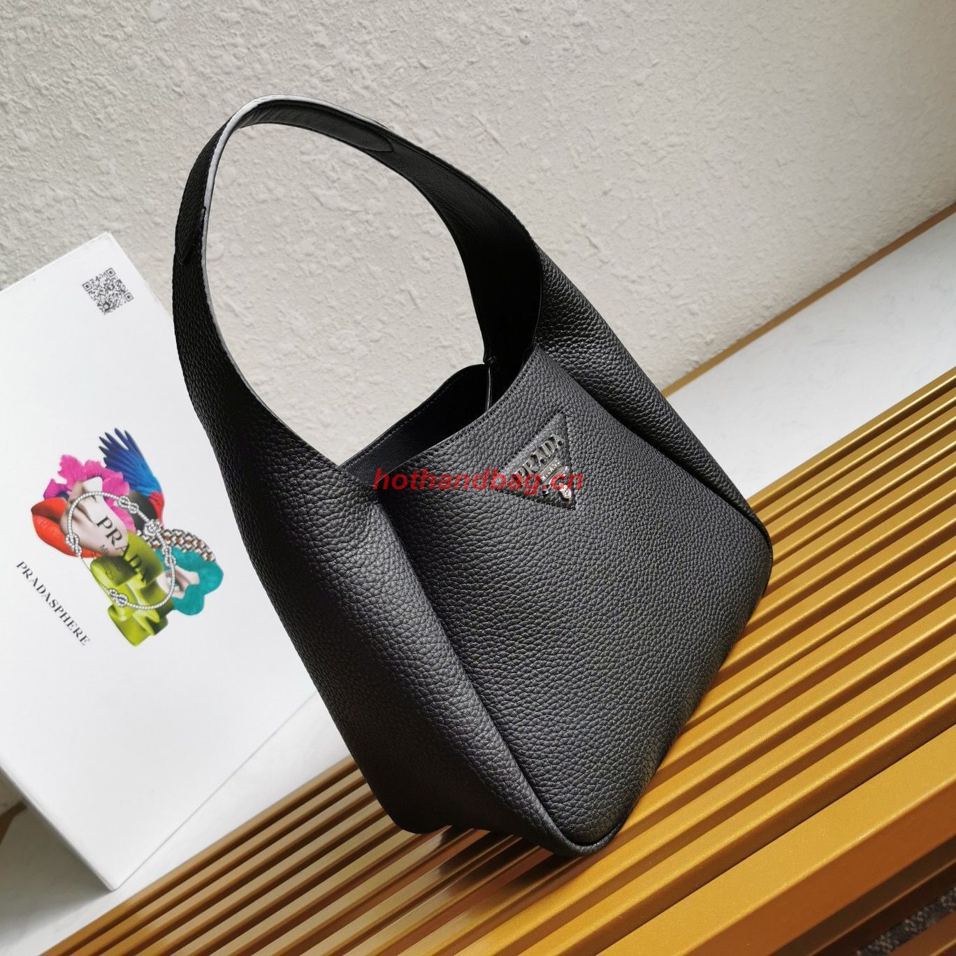 Prada original leather tote bag 1BC127 black Prada original leather tote bag 1BC127 black