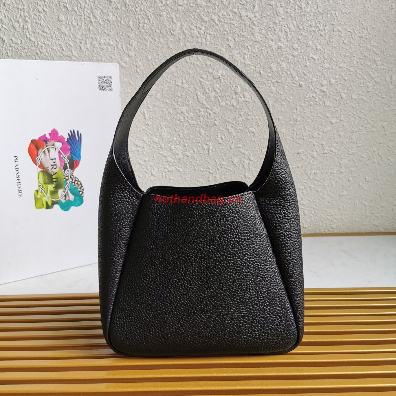 Prada original leather tote bag 1BC127 black Prada original leather tote bag 1BC127 black