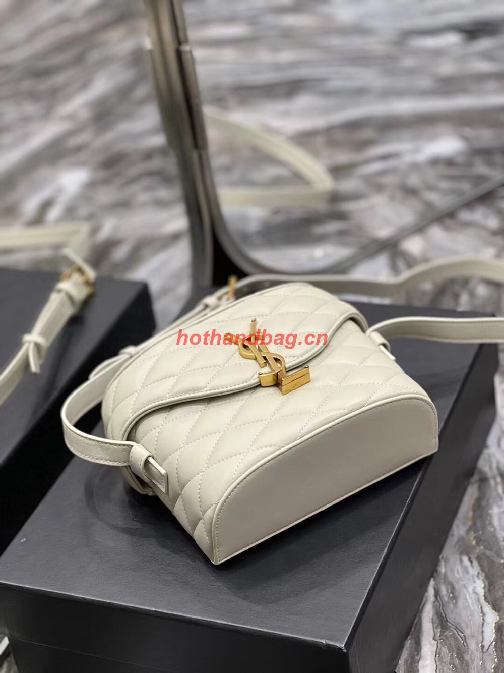 SAINT LAUREN JUNE BOX BAG IN QUILTED LAMBSKIN 7100801 cream SAINT LAUREN JUNE BOX BAG IN QUILTED LAMBSKIN 7100801 cream