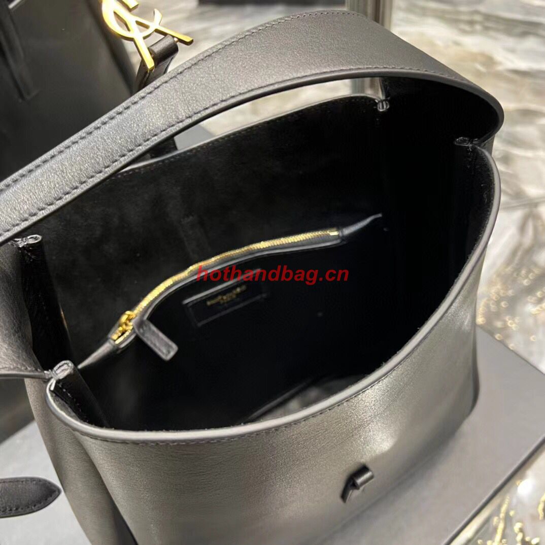 SAINT LAUREN LE 5 A 7 SOFT SMALL HOBO BAG IN SMOOTH LEATHER 713938 black SAINT LAUREN LE 5 A 7 SOFT SMALL HOBO BAG IN SMOOTH LEATHER 713938 black