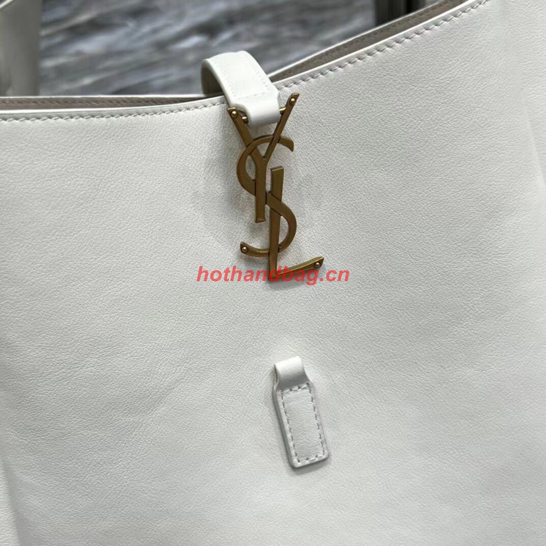 SAINT LAUREN LE 5 A 7 SOFT SMALL HOBO BAG IN SMOOTH LEATHER 713938 white SAINT LAUREN LE 5 A 7 SOFT SMALL HOBO BAG IN SMOOTH LEATHER 713938 white