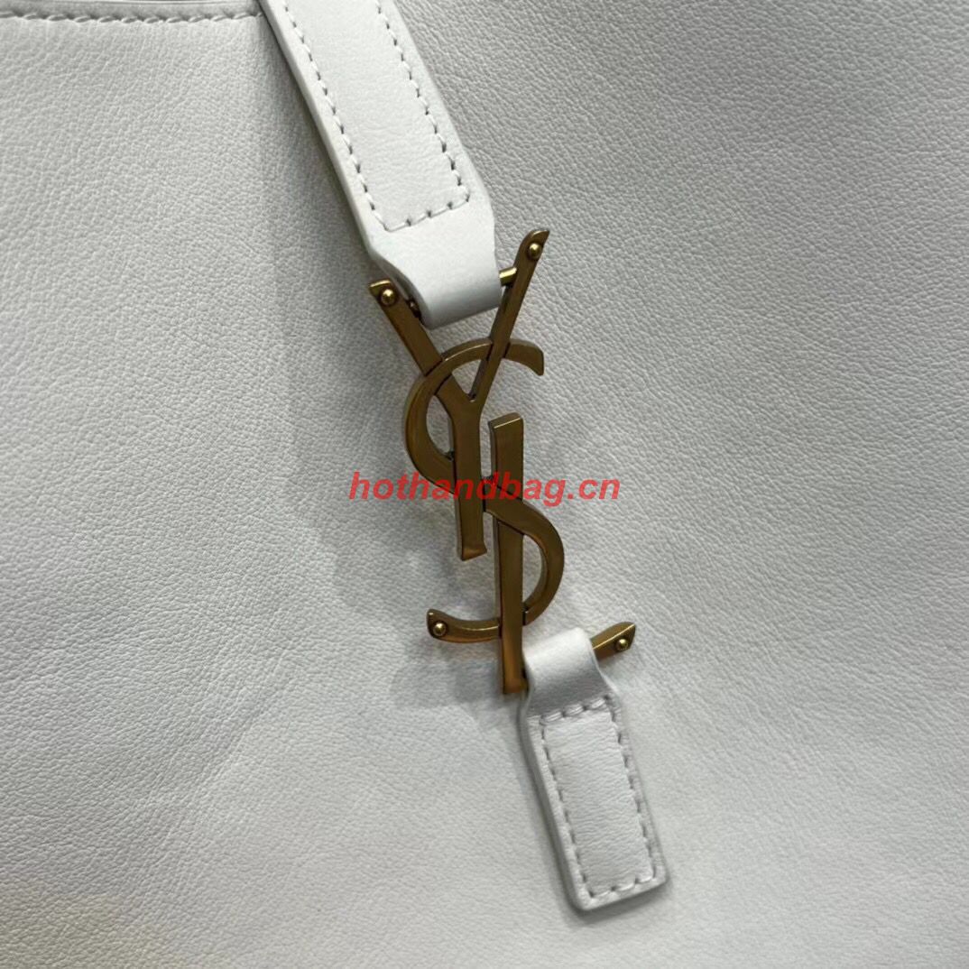 SAINT LAUREN LE 5 A 7 SOFT SMALL HOBO BAG IN SMOOTH LEATHER 713938 white SAINT LAUREN LE 5 A 7 SOFT SMALL HOBO BAG IN SMOOTH LEATHER 713938 white