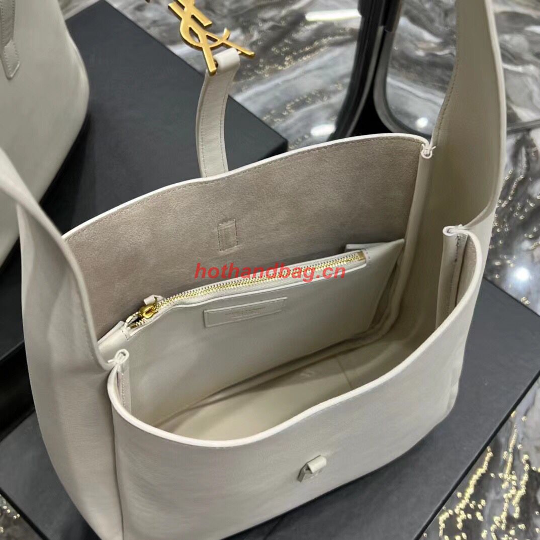 SAINT LAUREN LE 5 A 7 SOFT SMALL HOBO BAG IN SMOOTH LEATHER 713938 white SAINT LAUREN LE 5 A 7 SOFT SMALL HOBO BAG IN SMOOTH LEATHER 713938 white
