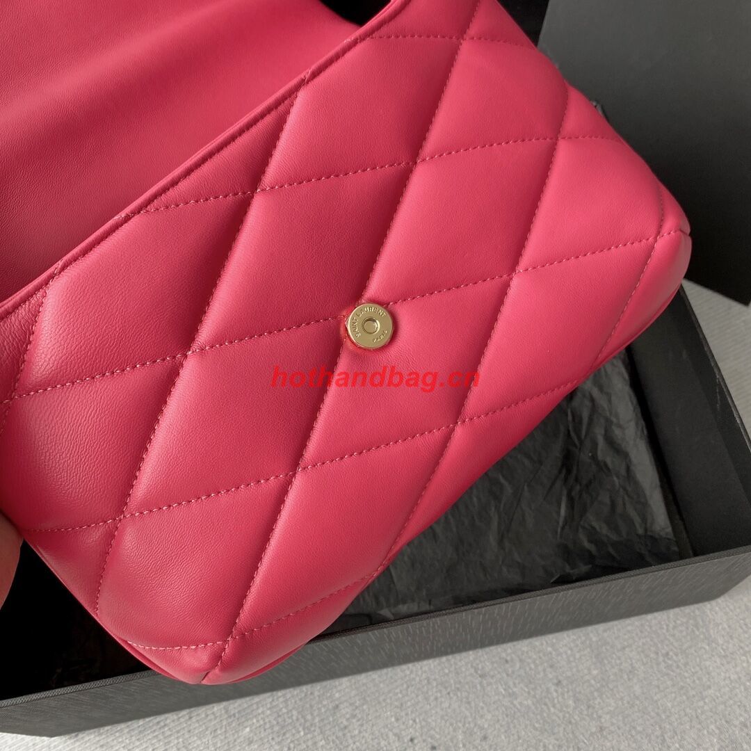 SAINT LAUREN LE 57 HOBO SHOULDER BAG IN QUILTED LAMBSKIN 698567 LIPSTICK FUCHSIA SAINT LAUREN LE 57 HOBO SHOULDER BAG IN QUILTED LAMBSKIN 698567 LIPSTICK FUCHSIA