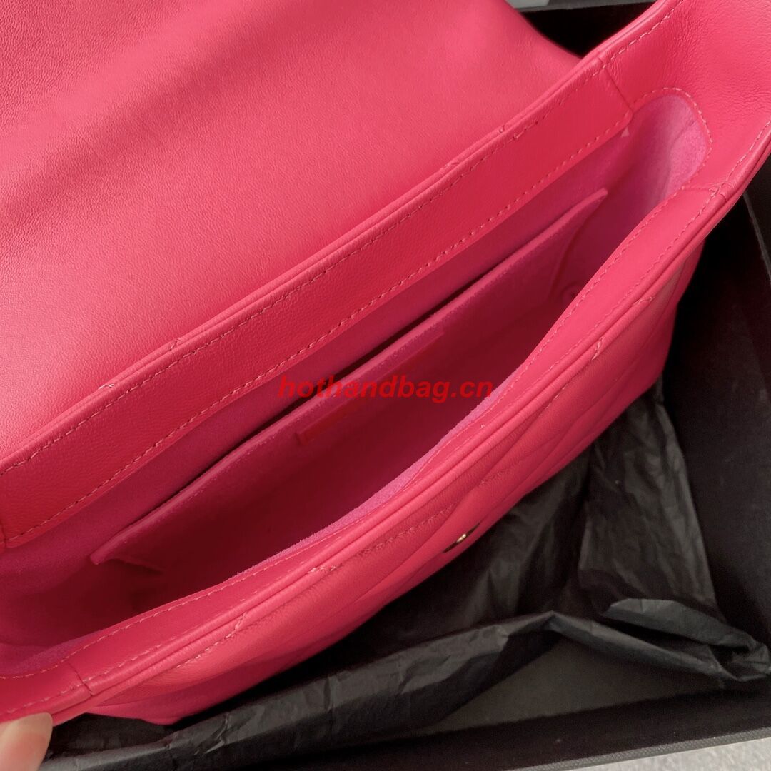 SAINT LAUREN LE 57 HOBO SHOULDER BAG IN QUILTED LAMBSKIN 698567 LIPSTICK FUCHSIA SAINT LAUREN LE 57 HOBO SHOULDER BAG IN QUILTED LAMBSKIN 698567 LIPSTICK FUCHSIA