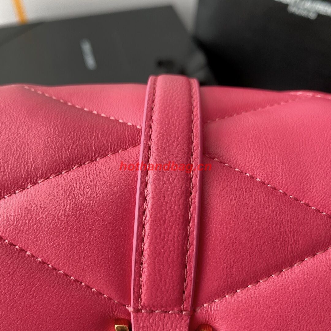 SAINT LAUREN LE 57 HOBO SHOULDER BAG IN QUILTED LAMBSKIN 698567 LIPSTICK FUCHSIA SAINT LAUREN LE 57 HOBO SHOULDER BAG IN QUILTED LAMBSKIN 698567 LIPSTICK FUCHSIA