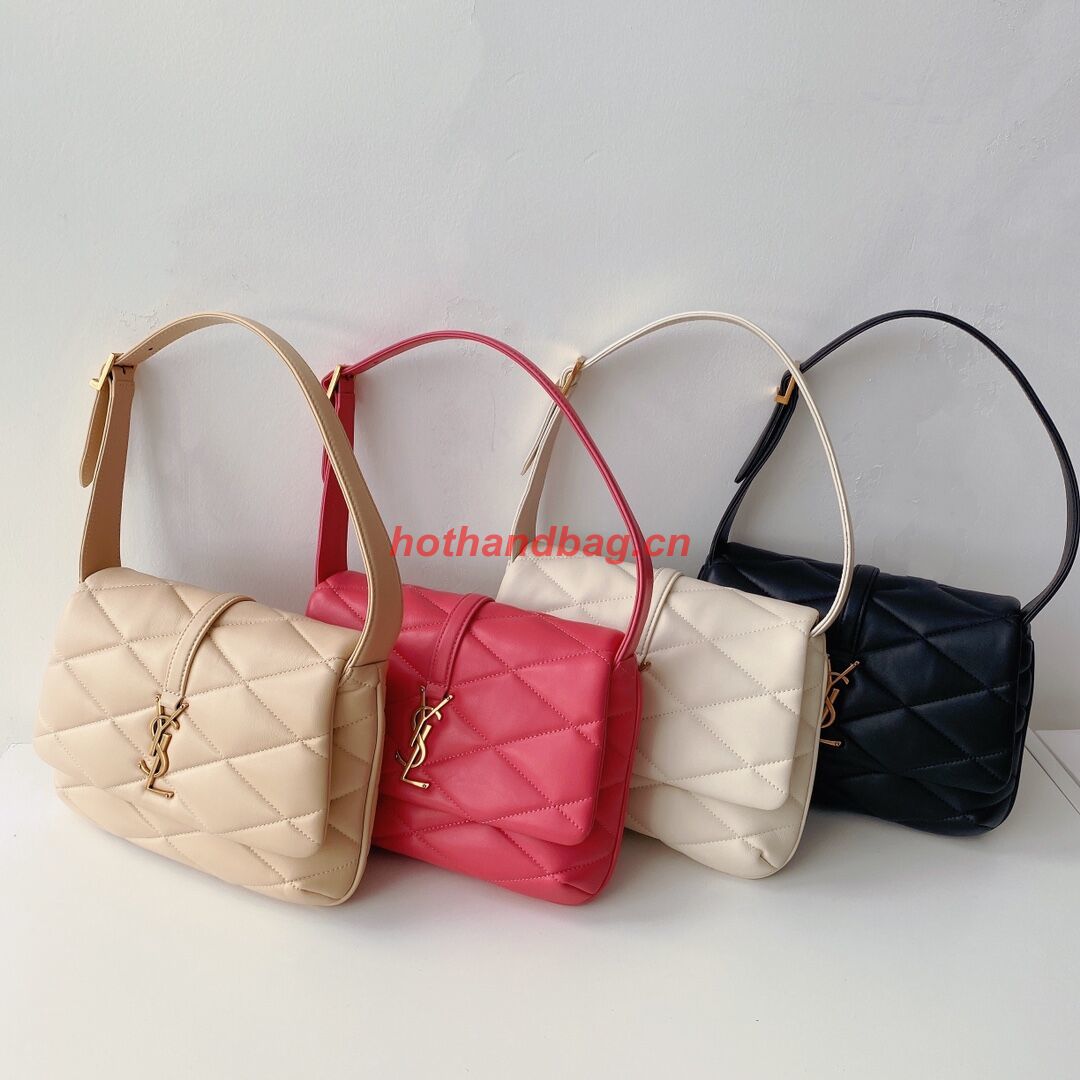 SAINT LAUREN LE 57 HOBO SHOULDER BAG IN QUILTED LAMBSKIN 698567 LIPSTICK FUCHSIA SAINT LAUREN LE 57 HOBO SHOULDER BAG IN QUILTED LAMBSKIN 698567 LIPSTICK FUCHSIA