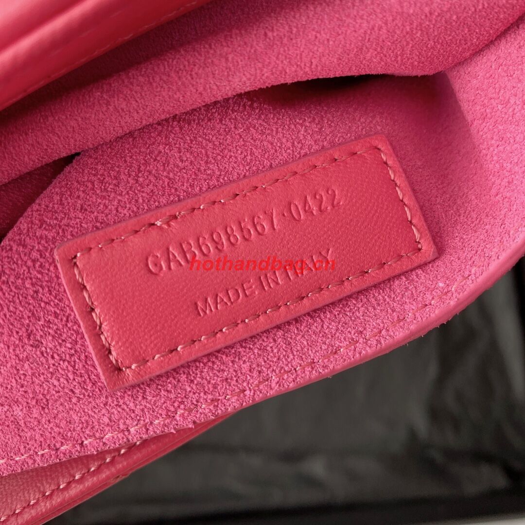 SAINT LAUREN LE 57 HOBO SHOULDER BAG IN QUILTED LAMBSKIN 698567 LIPSTICK FUCHSIA SAINT LAUREN LE 57 HOBO SHOULDER BAG IN QUILTED LAMBSKIN 698567 LIPSTICK FUCHSIA