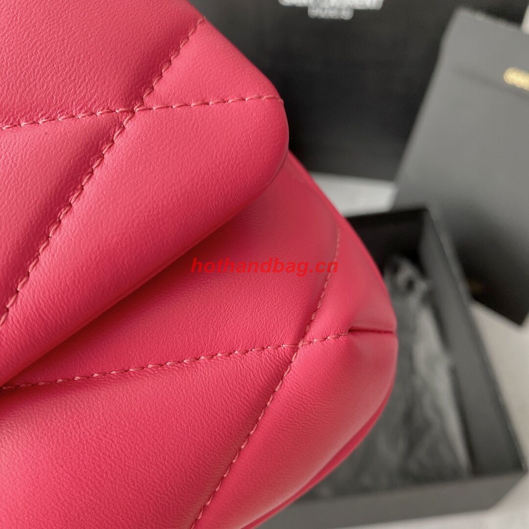 SAINT LAUREN LE 57 HOBO SHOULDER BAG IN QUILTED LAMBSKIN 698567 LIPSTICK FUCHSIA SAINT LAUREN LE 57 HOBO SHOULDER BAG IN QUILTED LAMBSKIN 698567 LIPSTICK FUCHSIA