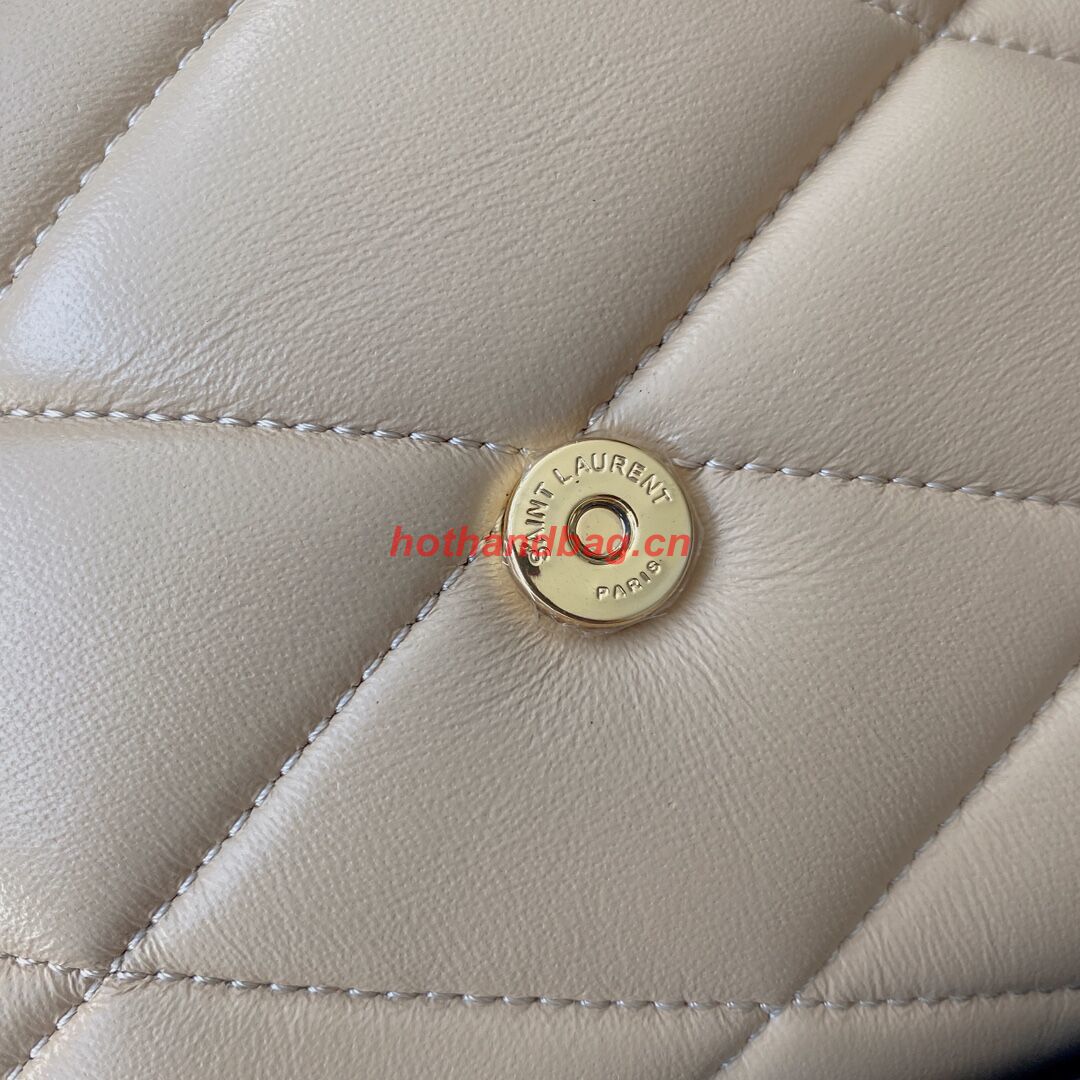 SAINT LAUREN LE 57 HOBO SHOULDER BAG IN QUILTED LAMBSKIN 698567 apricot SAINT LAUREN LE 57 HOBO SHOULDER BAG IN QUILTED LAMBSKIN 698567 apricot