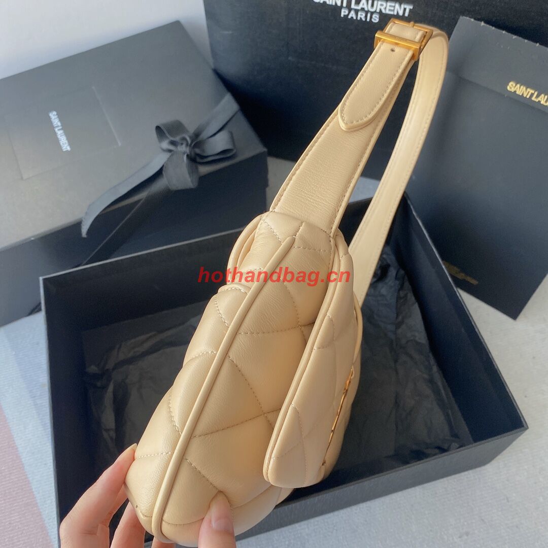 SAINT LAUREN LE 57 HOBO SHOULDER BAG IN QUILTED LAMBSKIN 698567 apricot SAINT LAUREN LE 57 HOBO SHOULDER BAG IN QUILTED LAMBSKIN 698567 apricot